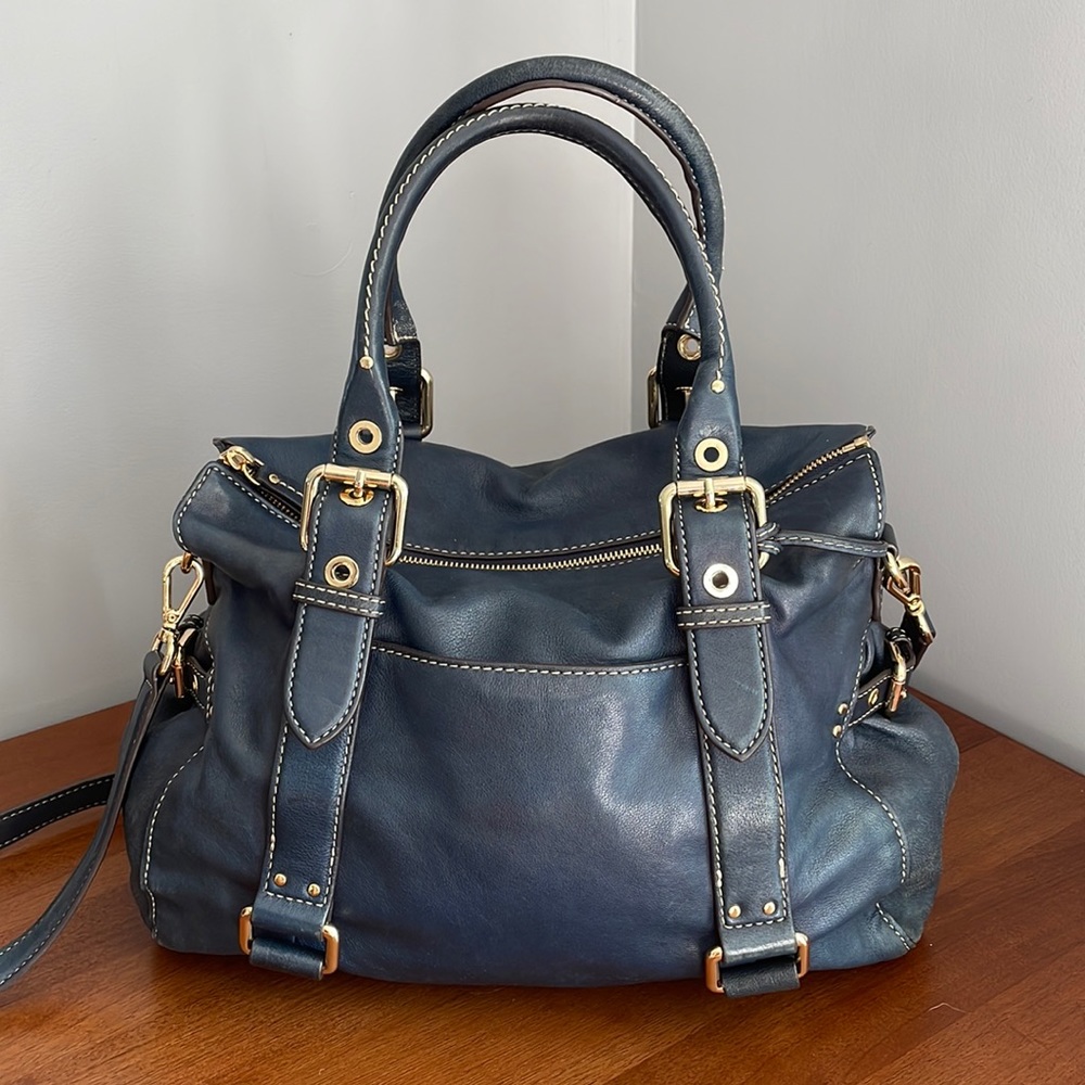 Michael Kors navy leather bag